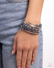 Load image into Gallery viewer, Sassy Stack Blue Coil Bracelet