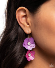 Load image into Gallery viewer, Fairy Tale Florals Purple Earrings