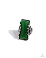 Load image into Gallery viewer, Scalloped Stone Green Skinny Band Ring