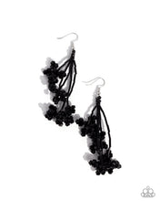 Load image into Gallery viewer, Petaled Precipitation Black Earrings
