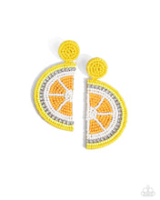 Load image into Gallery viewer, Lemon Leader Yellow Seed Bead Earrings