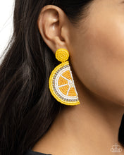 Load image into Gallery viewer, Lemon Leader Yellow Seed Bead Earrings