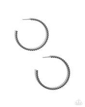 Load image into Gallery viewer, Manufactured Monochromatic Black Hoop Earrings