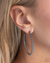 Load image into Gallery viewer, Manufactured Monochromatic Black Hoop Earrings