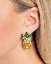 Load image into Gallery viewer, Prismatic Pineapple Yellow Post Earrings