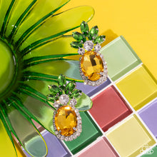 Load image into Gallery viewer, Prismatic Pineapple Yellow Post Earrings