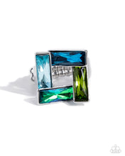 Load image into Gallery viewer, Sinuous Square Blue Skinny Band Ring