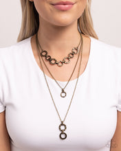 Load image into Gallery viewer, Dotted Demeanor Brass Necklace