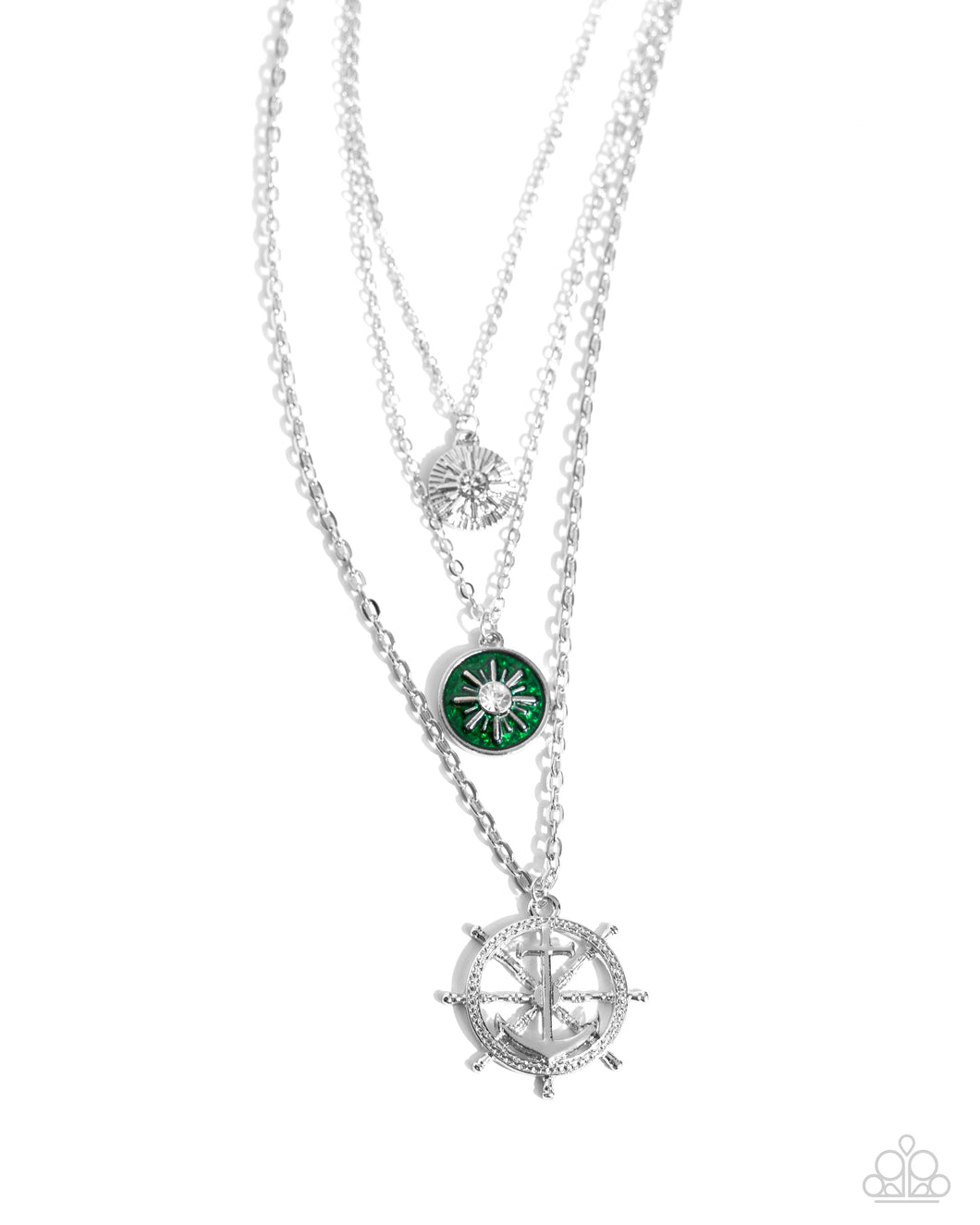 Anchor Arrangement Green Necklace
