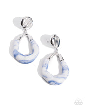 Load image into Gallery viewer, High-Sheen Swirls Blue Earrings