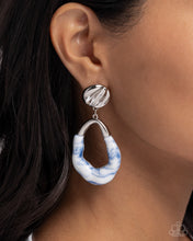 Load image into Gallery viewer, High-Sheen Swirls Blue Earrings