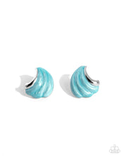 Load image into Gallery viewer, Whimsical Waves Blue Post Earrings