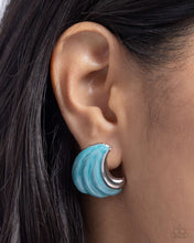 Load image into Gallery viewer, Whimsical Waves Blue Post Earrings