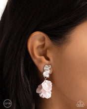 Load image into Gallery viewer, Stacked Sprigs Pink Clip On Earrings