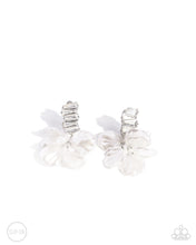 Load image into Gallery viewer, Stacked Sprigs White Clip On Earrings