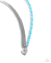 Load image into Gallery viewer, Squared Sweetheart Blue Necklace
