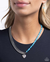 Load image into Gallery viewer, Squared Sweetheart Blue Necklace