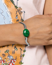 Load image into Gallery viewer, Striped Sensation Green Cuff Bracelet