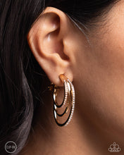Load image into Gallery viewer, Triad Trek Gold Clip On Hoop Earrings