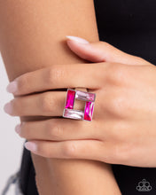 Load image into Gallery viewer, Sinuous Square Pink Skinny Band Ring