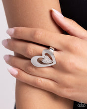 Load image into Gallery viewer, Abstract Amor White Skinny Band Ring