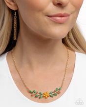 Load image into Gallery viewer, Leafy Layover Orange Necklace