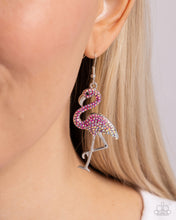 Load image into Gallery viewer, Flamingo Flourish Pink Earrings