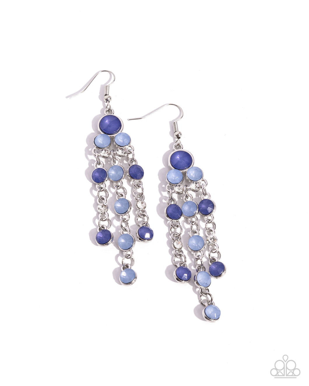 Cascading Clarity Blue Earrings