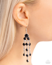 Load image into Gallery viewer, Cascading Clarity Black Earrings