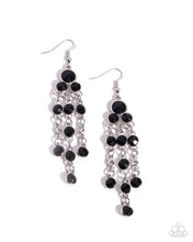 Load image into Gallery viewer, Cascading Clarity Black Earrings