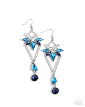 Load image into Gallery viewer, Shoulder-Dusting Shimmer Blue Earrings