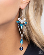 Load image into Gallery viewer, Shoulder-Dusting Shimmer Blue Earrings