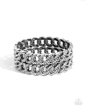 Load image into Gallery viewer, Braided Bandit White Hinged Bracelet
