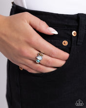 Load image into Gallery viewer, Colored Character Blue Skinny Band Ring