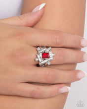 Load image into Gallery viewer, Tastefully Tilted Red Skinny Band Ring
