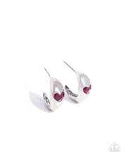 Load image into Gallery viewer, Perfect Point Pink Hoop Earrings