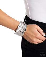 Load image into Gallery viewer, Warped Welding Silver Hinged Bracelet