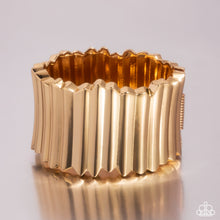 Load image into Gallery viewer, Warped Welding Gold Hinged Bangle