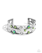 Load image into Gallery viewer, Embellished Empire Green Cuff Bracelet