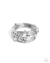 Load image into Gallery viewer, Showtime Sparkle White Coil Bracelet