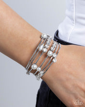 Load image into Gallery viewer, Showtime Sparkle White Coil Bracelet