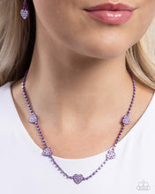 Load image into Gallery viewer, Homecoming Hearts Purple Necklace