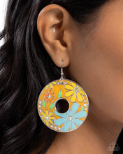 Load image into Gallery viewer, Embroidered Elegance Yellow Earrings