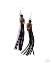 Load image into Gallery viewer, Feathered Festivity Black Earrings
