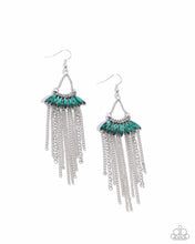 Load image into Gallery viewer, Fringe Feature Green Earrings