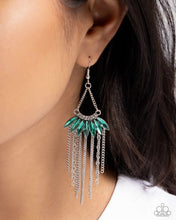 Load image into Gallery viewer, Fringe Feature Green Earrings