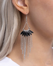 Load image into Gallery viewer, Fringe Feature Black Earrings