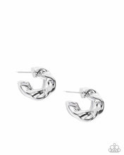 Load image into Gallery viewer, Twisted Talent Silver Hoop Earrings