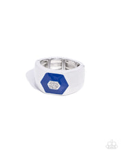 Load image into Gallery viewer, Hexagonal Headliner Blue Men’s Ring