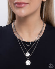 Load image into Gallery viewer, Hammered Halo Silver Necklace
